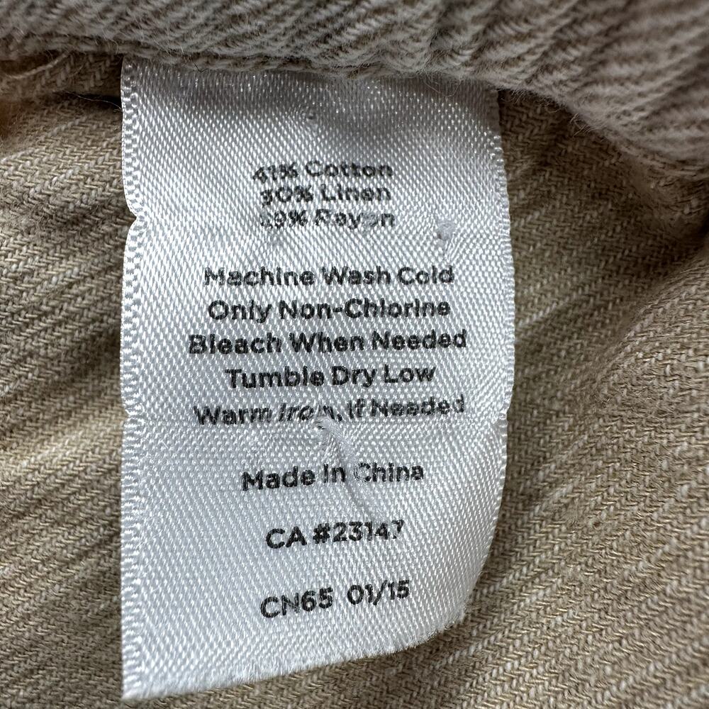 Talbots Linen Pants Elastic Drawstring Waist Pock… - image 3